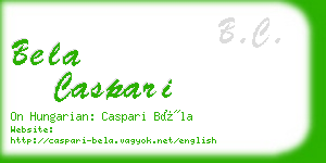 bela caspari business card